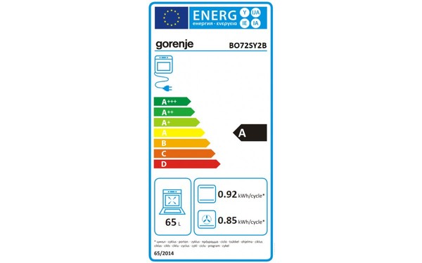GORENJE BO72SY2B - &Eacute;tiquette &eacute;nergie