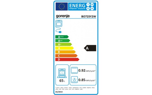 GORENJE BO72SY2W - &Eacute;tiquette &eacute;nergie