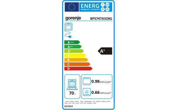 GORENJE BPS747A32XG - &Eacute;tiquette &eacute;nergie