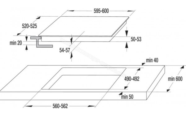 GORENJE ECT632BSCE - Dimensions
