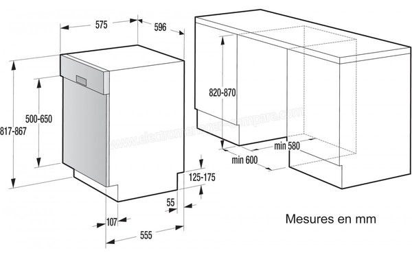 GORENJE GI66160 - Sch&eacute;ma d'encastrement