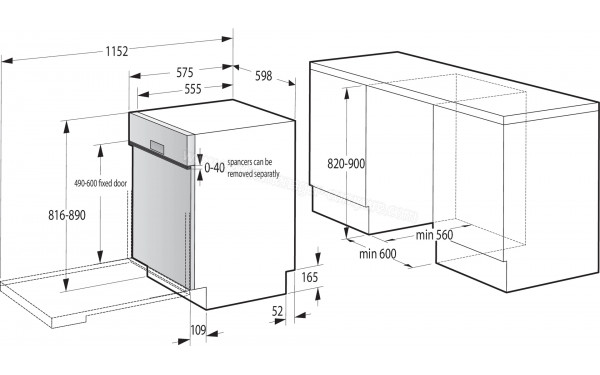 GORENJE GI673A61X - Dimensions