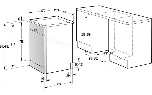GORENJE GS643B90X - Dimensions