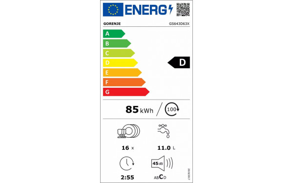 GORENJE GS643D63X - &Eacute;tiquette &eacute;nergie v2