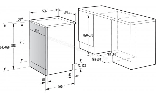 GORENJE GS671C60W - Dimensions