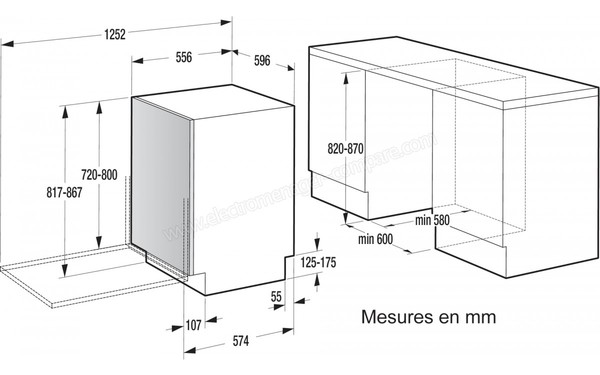 GORENJE GV66260 - Sch&eacute;ma d'encastrement