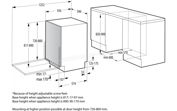 GORENJE GV671C61 - Dimensions