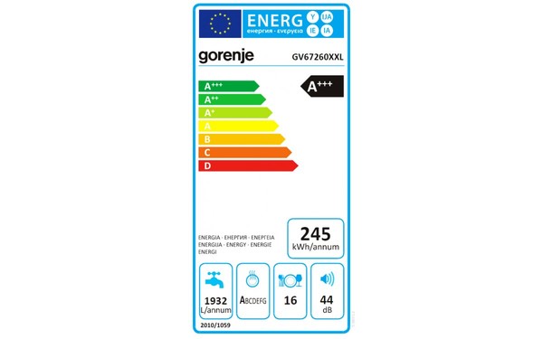 GORENJE GV67260XXL - &Eacute;tiquette &eacute;nergie