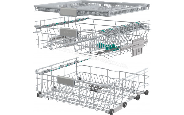 GORENJE GV673C61 - Vue du panier inf&eacute;rieur, sup&eacute;rieur et tiroir sup&eacute;rieur