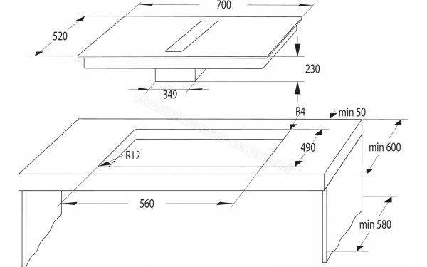 GORENJE HET749BSC - Dimensions