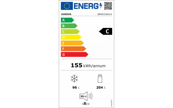 GORENJE NRK61CS2XL4 - &Eacute;tiquette &eacute;nergie v2