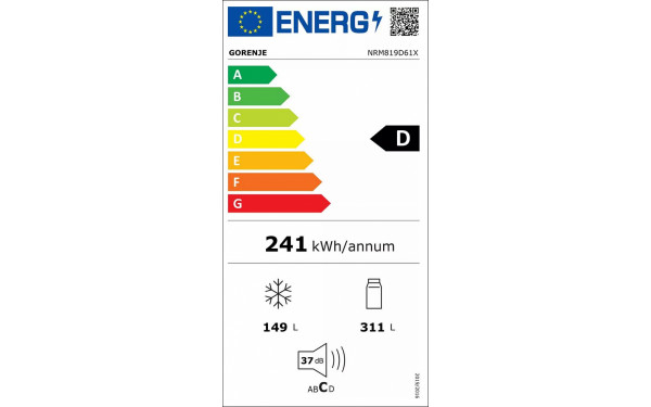 GORENJE NRM819D61X - &Eacute;tiquette &eacute;nergie v2