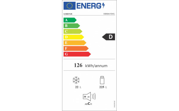GORENJE OBRB615DOL - &Eacute;tiquette &eacute;nergie