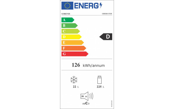 GORENJE OBRB615DR - &Eacute;tiquette &eacute;nergie
