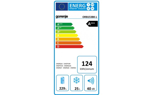 GORENJE ORB153BK-L - &Eacute;tiquette &eacute;nergie