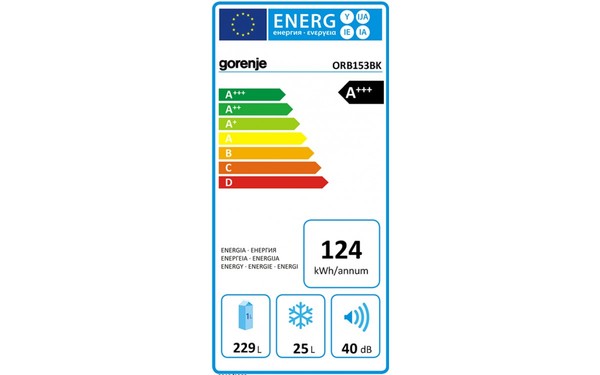 GORENJE ORB153BK - &Eacute;tiquette &eacute;nergie