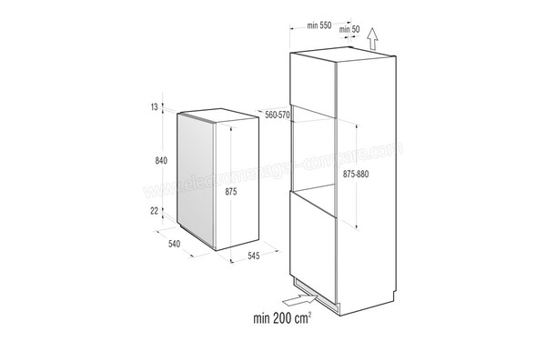 GORENJE RBI4091AW - Sch&eacute;ma d'encastrement