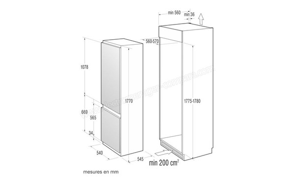 GORENJE RKI4181AW - Sch&eacute;ma d'encastrement
