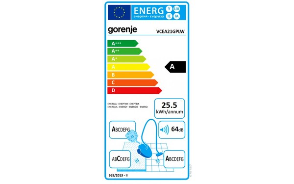 GORENJE VCEA21GPLW - &Eacute;tiquette &eacute;nergie