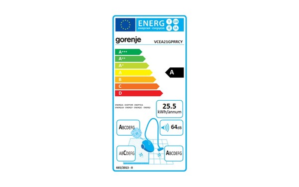 GORENJE VCEA21GPRRCY - &Eacute;tiquette &eacute;nergie