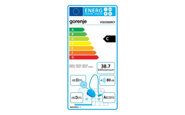 GORENJE VCEC03ZRCY - &Eacute;tiquette &eacute;nergie