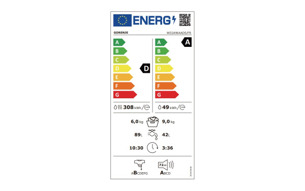 GORENJE WD2A964ADS/FR - &Eacute;tiquette &eacute;nergie v2