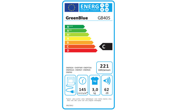 GREENBLUE GB405 - &Eacute;tiquette &eacute;nergie