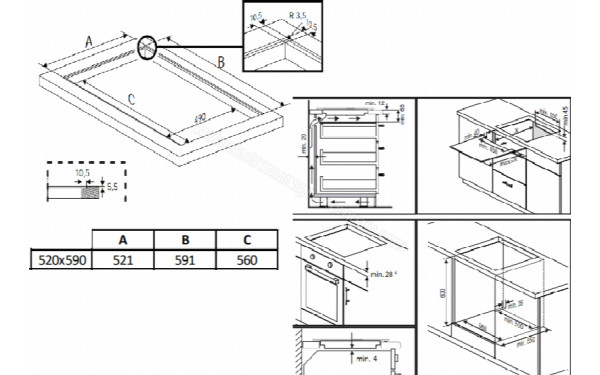 GRUNDIG GIEI627374PN - Dimensions