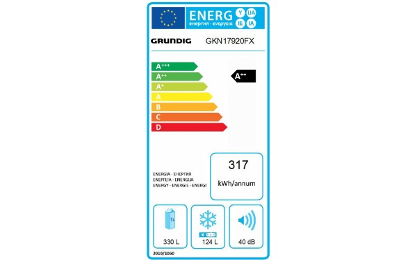 GRUNDIG GKN17920FX - &Eacute;tiquette &eacute;nergie