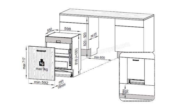 GRUNDIG GNV41823 - Sch&eacute;ma d'encastrement