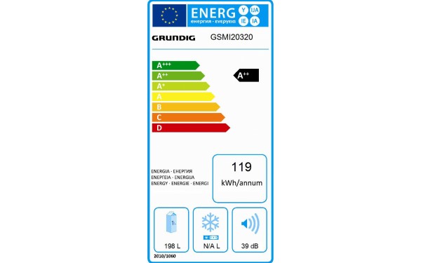 GRUNDIG GSMI20320 - &Eacute;tiquette &eacute;nergie