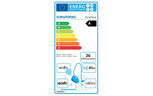 GRUNDIG VCC 4950 A - &Eacute;tiquette &eacute;nergie