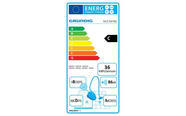 GRUNDIG VCC 7070 C - &Eacute;tiquette &eacute;nergie