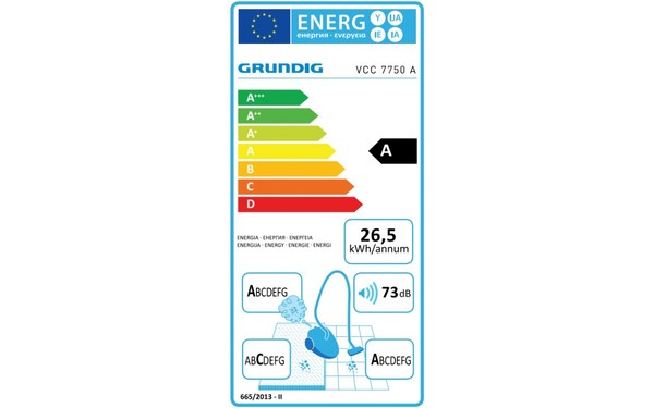 GRUNDIG VCC 7750 A - &Eacute;tiquette &eacute;nergie