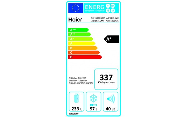 HAIER A3FE635CGJE - &Eacute;tiquette &eacute;nergie