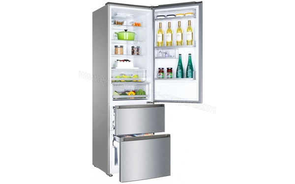 HAIER A3FE737CMJ - Vue 3/4 gauche de l'int&eacute;rieur n&deg;1 (cr&eacute;dit : Boulanger)