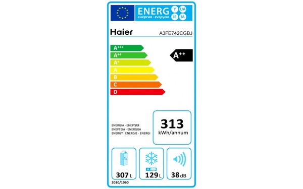 HAIER A3FE742CGBJ - &Eacute;tiquette &eacute;nergie