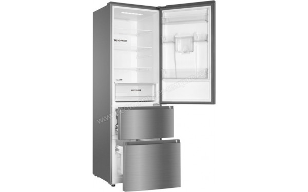 HAIER AFE635CHJW - Vue 3/4 gauche porte ouverte vide (cr&eacute;dit : Boulanger)