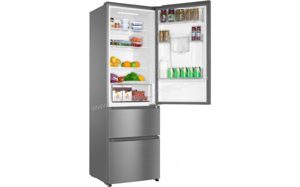 HAIER AFE635CHJW - Vue 3/4 gauche avec porte ouverte (cr&eacute;dit : Boulanger)