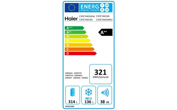 HAIER C3FE744CMJW - &Eacute;tiquette &eacute;nergie