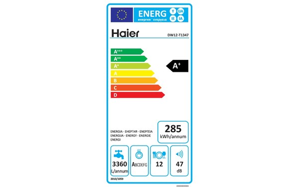 HAIER DW12-T1347 - &Eacute;tiquette &eacute;nergie