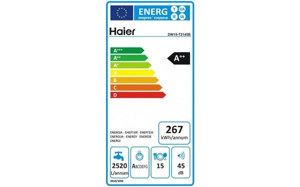 HAIER DW15-T2145B - &Eacute;tiquette &eacute;nergie