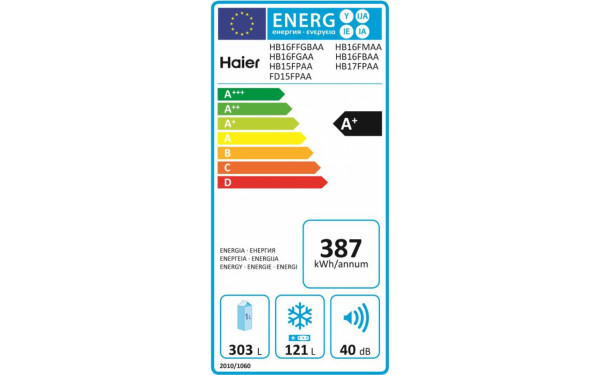 HAIER FD15FPAA - &Eacute;tiquette &eacute;nergie