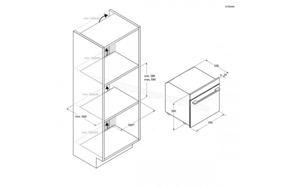 HAIER H6 ID68C5YTB - Dimensions