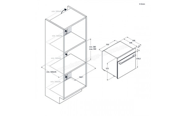 HAIER H6 ID68C5YTB - Dimensions
