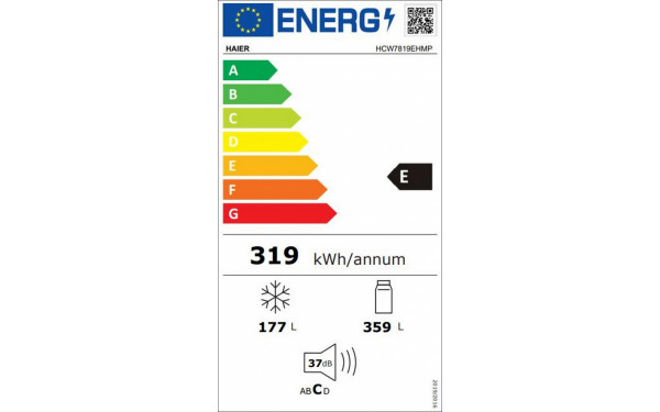 HAIER HCW7819EHMP - &Eacute;tiquette &eacute;nergie v2