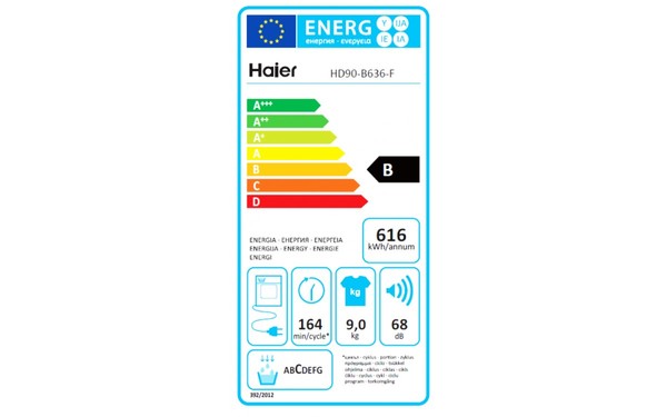 HAIER HD90-B636 - &Eacute;tiquette &eacute;nergie