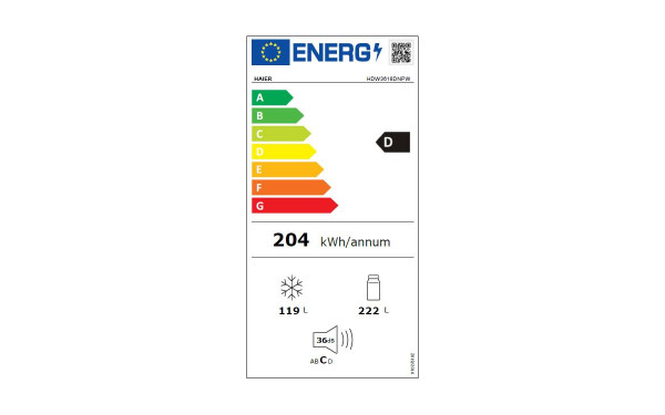 HAIER HDW3618DNPW - &Eacute;tiquette &eacute;nergie v2