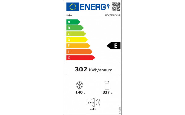 HAIER HFW7720EWMP - &Eacute;tiquette &eacute;nergie v2