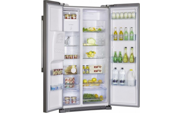 HAIER HRF-729IP6 - Vue 3/4 gauche avec porte ouverte